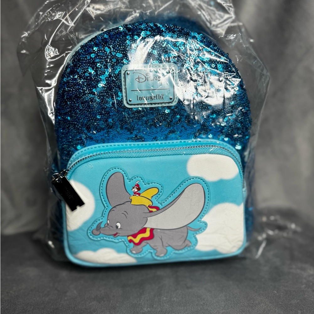 Loungefly Disney Dumbo Sequin Backpack - Blue - Picture 6 of 6